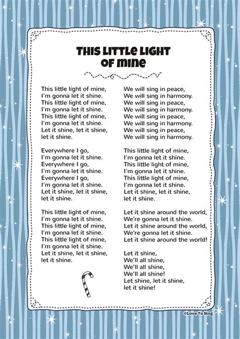 free printable lyrics to this little light of mine|this little light of mine original version.